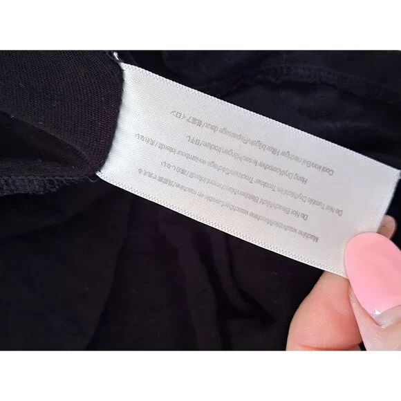 Nora Twips Womens Button-Down Black Nightshirt Pajama Embroidered Logo Medium - Picture 5 of 8